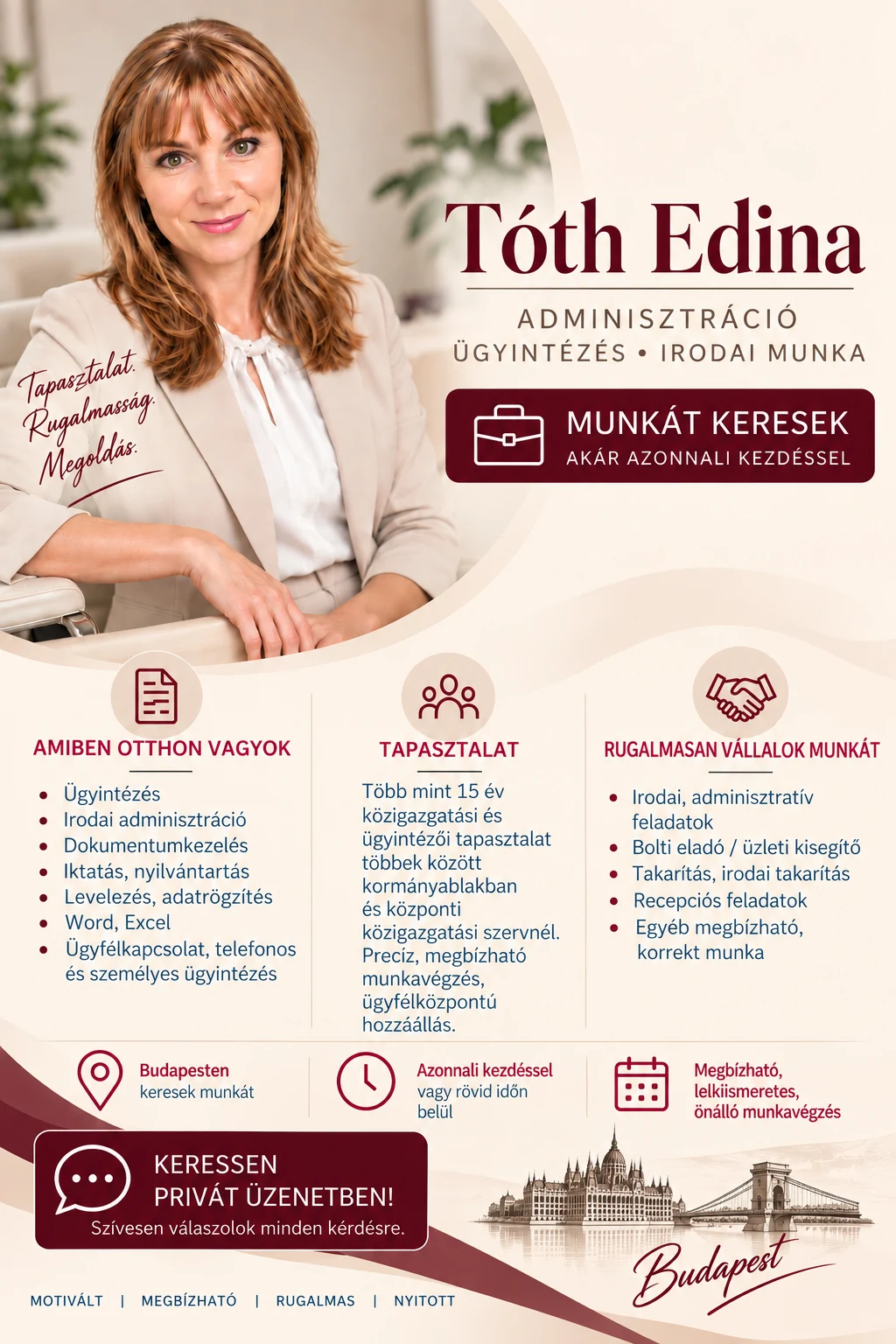 Tóth Edina szakmai bemutatkozó képe